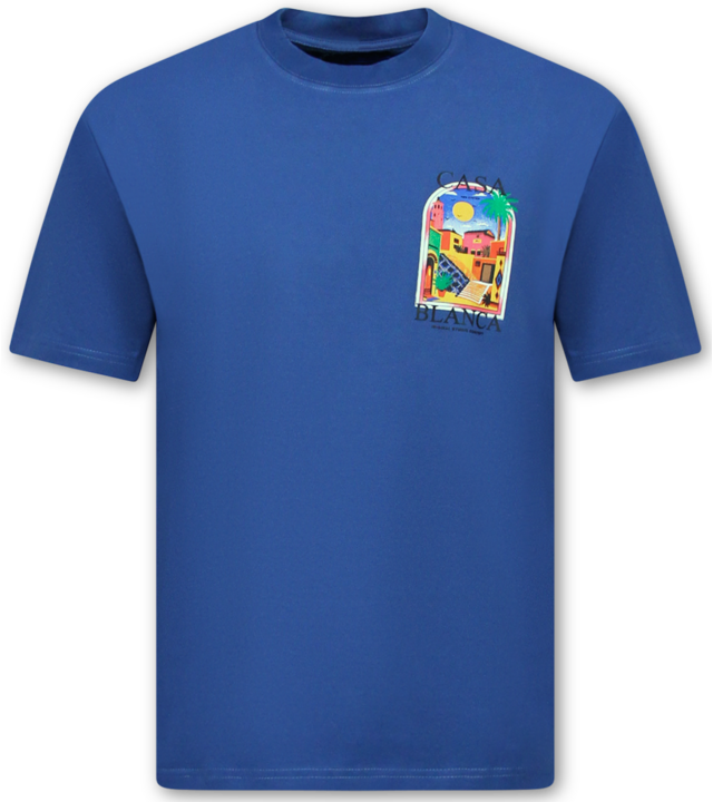 True Rise Casablanca Herrenhemden – Herren-T-Shirt mit Aufdruck – Herren-T-Shirt mit Aufdruck – 1989 – Blau