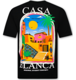 True Rise Herren-T-Shirt – Casablanca Herren-T-Shirt mit Aufdruck – Herren-T-Shirt mit Aufdruck – 1989 – Schwarz