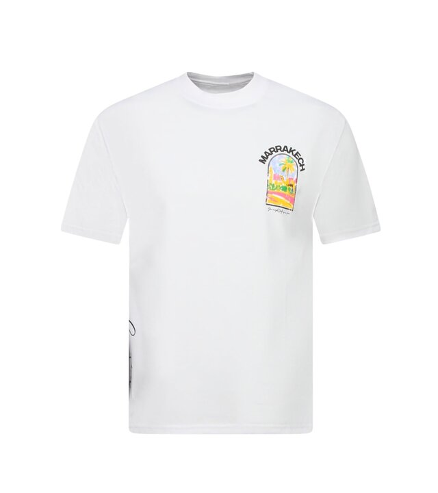 True Rise Marrakesch Herren-T-Shirt mit Aufdruck – Herren-T-Shirt mit Aufdruck – Oversized Herren-T-Shirt – 1858 – Weiß