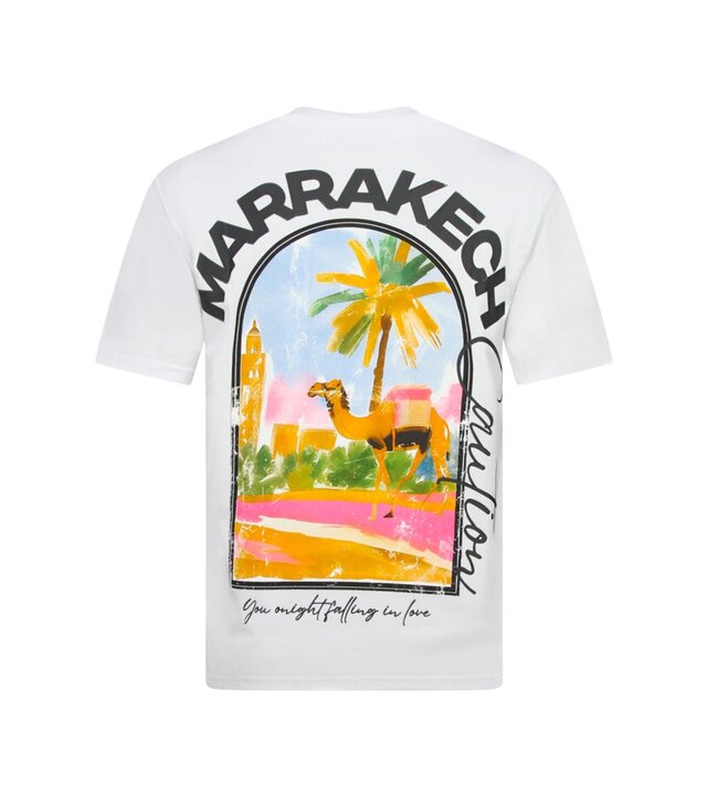 True Rise Marrakesch Herren-T-Shirt mit Aufdruck – Herren-T-Shirt mit Aufdruck – Oversized Herren-T-Shirt – 1858 – Weiß