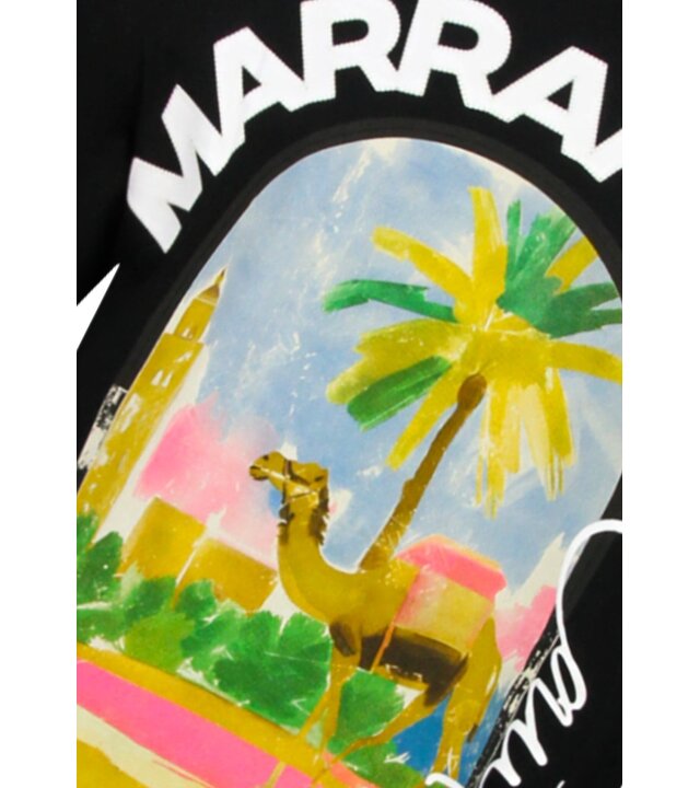 True Rise Oversized Herren-T-Shirt – Marrakech Herren-T-Shirt mit Aufdruck – Schwarz