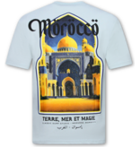 True Rise Marokkanische Herrenhemden – Herren-T-Shirt mit Aufdruck – Herren-T-Shirt mit Aufdruck – Größe 186 – Blau