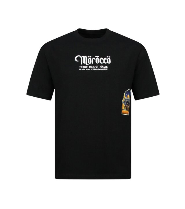 True Rise Marokkanische Herrenhemden – Herren-T-Shirt mit Aufdruck – Größe 186 – Schwarz
