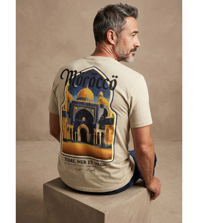 True Rise Herren-T-Shirt mit Aufdruck – Marokko Herrenhemden – Herren-T-Shirt mit Aufdruck – 186 – Braun