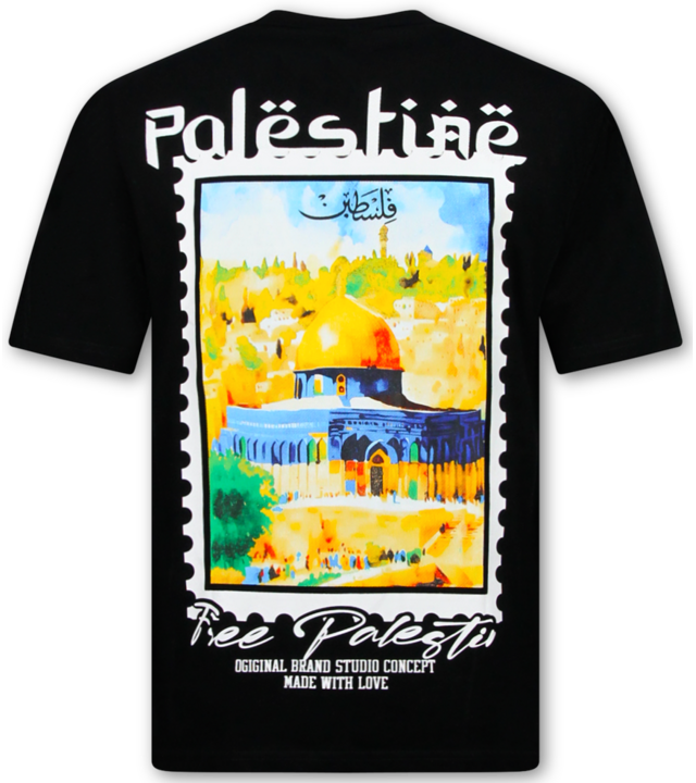 True Rise Palästina-T-Shirt – Herren-T-Shirt mit Aufdruck – Größe 190 – Schwarz