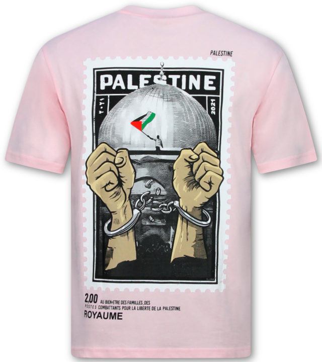 True Rise Kostenloses Palästina-T-Shirt – Oversize-Herren-T-Shirt – Bedrucktes Herren-T-Shirt – Größe 183 – Pink