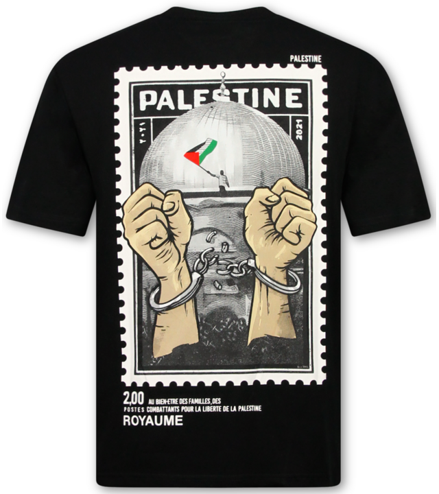 True Rise Kostenloses Palästina-Oversize-Herren-T-Shirt – Herren-T-Shirt mit Aufdruck – Größe 183 – Schwarz
