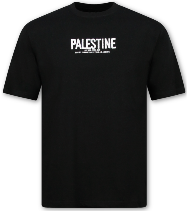 True Rise Kostenloses Palästina-Oversize-Herren-T-Shirt – Herren-T-Shirt mit Aufdruck – Größe 183 – Schwarz
