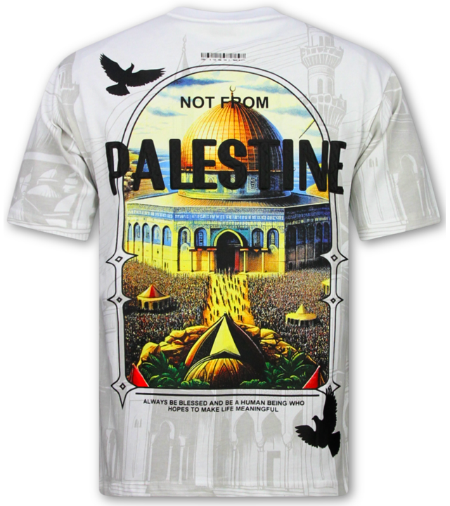 True Rise Kostenloses Palästina-Oversize-Herren-T-Shirt – Herren-T-Shirt mit Aufdruck – Größe 185 – Weiß