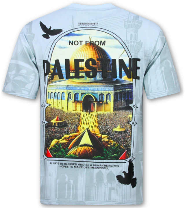 True Rise Palästina Herren-T-Shirt – Herren-T-Shirt mit Aufdruck – Größe 185 – Blau
