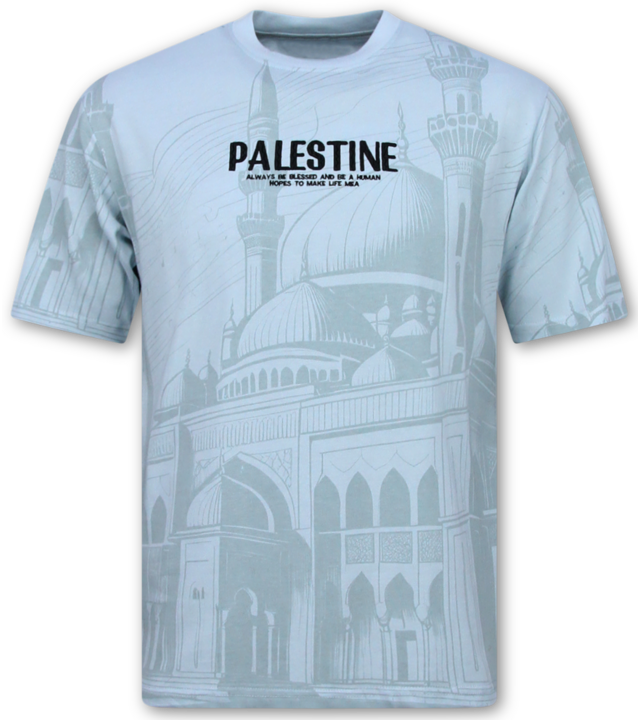 True Rise Palästina Herren-T-Shirt – Herren-T-Shirt mit Aufdruck – Größe 185 – Blau