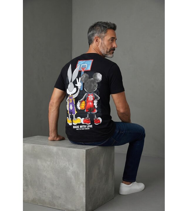 True Rise Lustige Herren-T-Shirts – Bedrucktes Herren-T-Shirt – Oversize-Herren-T-Shirt – 303 – Schwarz