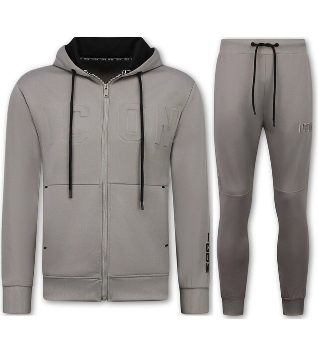 True Rise ICON Herren-Jogginganzug – Trainingsanzug für Erwachsene – Herren-Loungewear – Herren-Trainingsanzug – 6153 – Grau