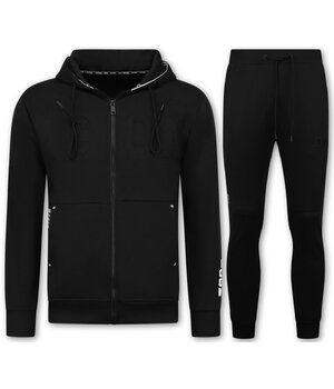 True Rise Herren-Trainingsanzüge – ICON Herren-Jogginganzug für Erwachsene – Herren-Loungewear – Herren-Trainingsanzug – 6153 – Schwarz