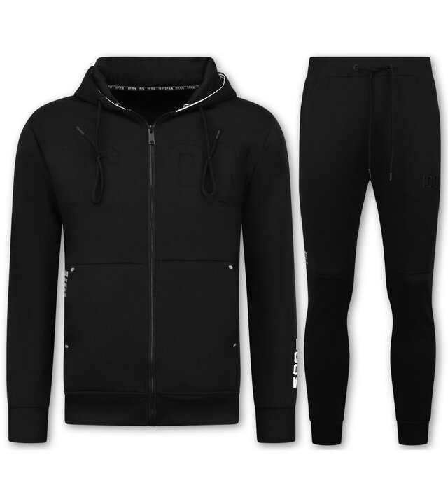 True Rise Herren-Trainingsanzüge – ICON Herren-Jogginganzug für Erwachsene – Herren-Loungewear – Herren-Trainingsanzug – 6153 – Schwarz