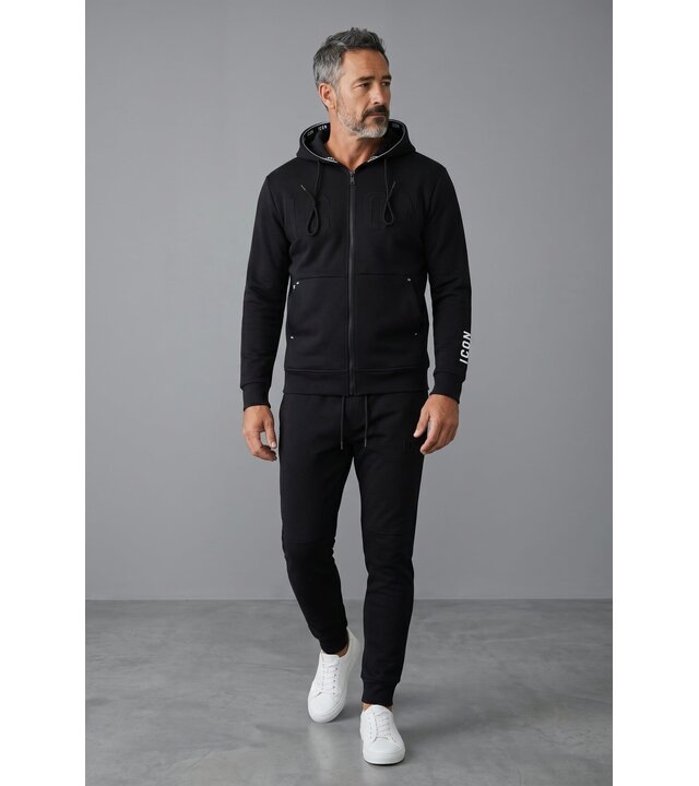True Rise Herren-Trainingsanzüge – ICON Herren-Jogginganzug für Erwachsene – Herren-Loungewear – Herren-Trainingsanzug – 6153 – Schwarz
