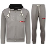 True Rise ICON Herren-Trainingsanzug – Jogginganzug für Erwachsene – Loungewear – Trainingsanzug – 6157 – Grau