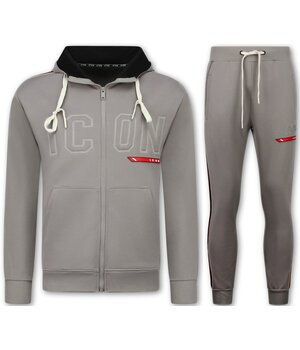 True Rise ICON Herren-Trainingsanzug – Jogginganzug für Erwachsene – Loungewear – Trainingsanzug – 6157 – Grau