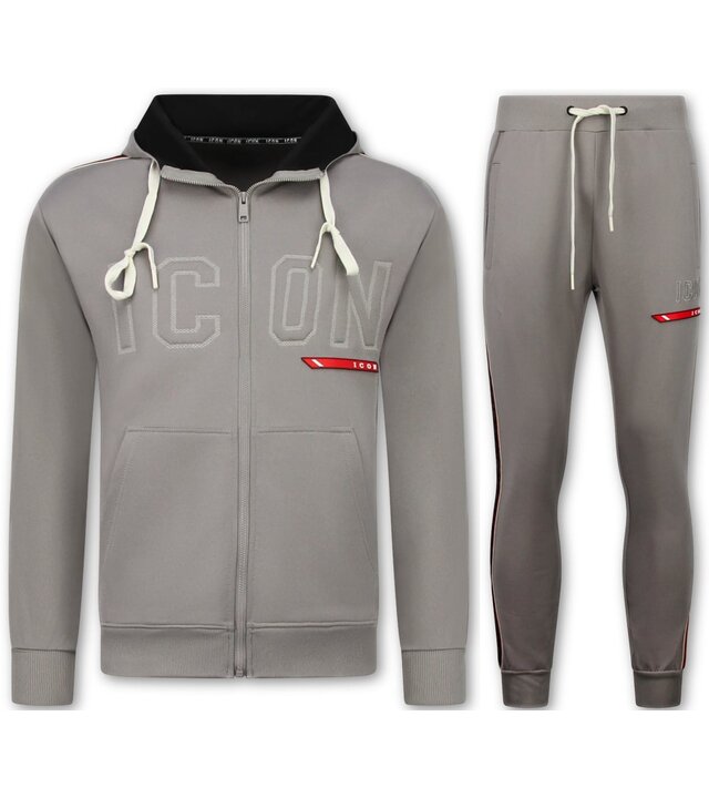 True Rise ICON Herren-Trainingsanzug – Jogginganzug für Erwachsene – Loungewear – Trainingsanzug – 6157 – Grau