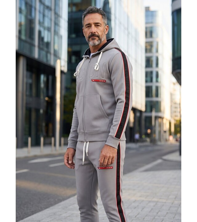 True Rise ICON Herren-Trainingsanzug – Jogginganzug für Erwachsene – Loungewear – Trainingsanzug – 6157 – Grau