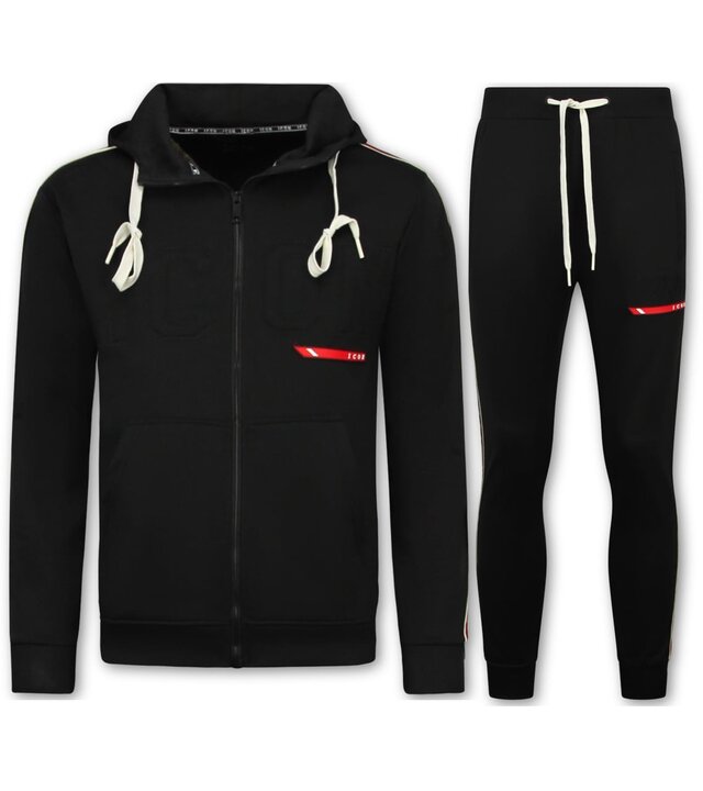True Rise ICON Trainingsanzug für Herren – Jogginganzug für Herren – Loungewear für Herren – Trainingsanzug – 6157 – Schwarz