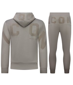 True Rise ICON Hoodie-Trainingsanzug für Herren – Jogginganzug für Erwachsene – Loungewear für Herren – 6152 – Grau