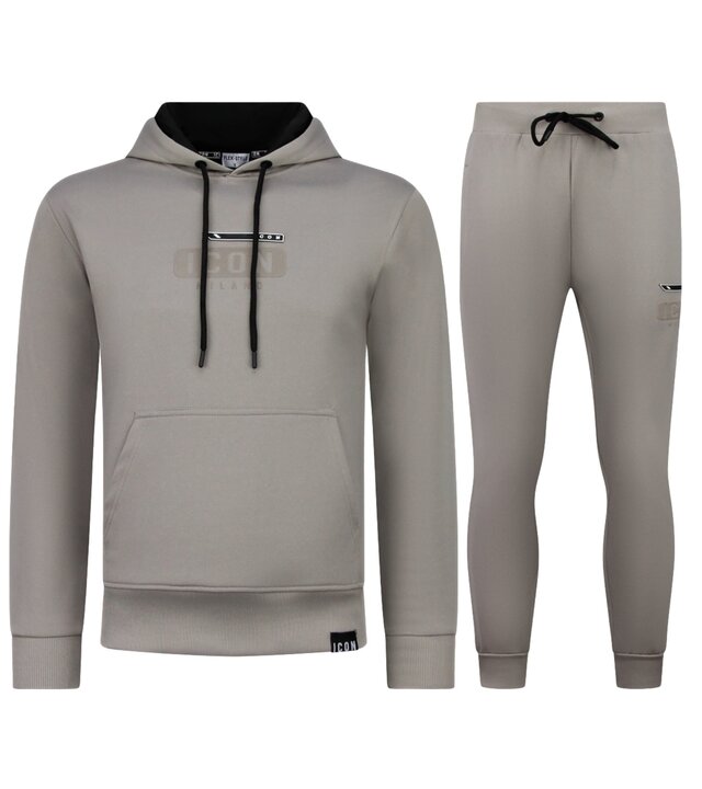 True Rise ICON Hoodie-Trainingsanzug für Herren – Jogginganzug für Erwachsene – Loungewear für Herren – 6152 – Grau
