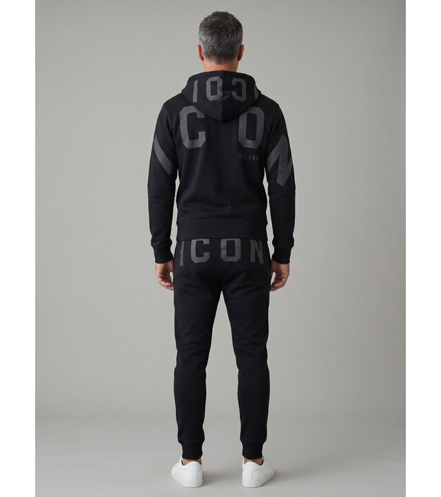 True Rise ICON Hoodie Herren-Jogginganzug – Herren-Trainingsanzug – Herren-Loungewear für Erwachsene – 6152 – Schwarz