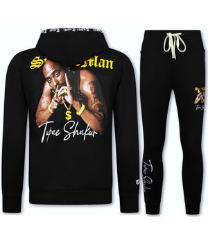 True Rise Tupac Kleidung – Herren-Jogginganzug 2Pac – Tupac Herren-Trainingsanzüge – 3389 – Schwarz