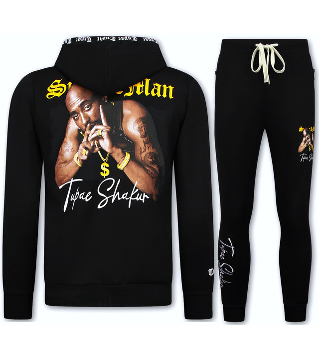 True Rise Tupac Kleidung – Herren-Jogginganzug 2Pac – Tupac Herren-Trainingsanzüge – 3389 – Schwarz