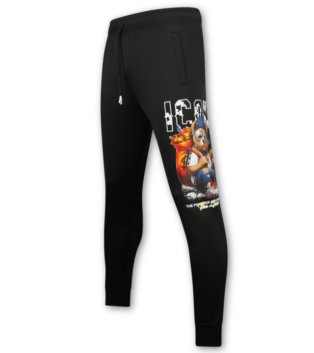 True Rise ICON Zweiteiler-Set – Herren-Trainingsanzug für Erwachsene – Herren-Jogginganzug – Herren-Loungewear – 088 – Schwarz
