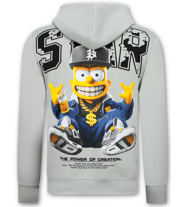 True Rise Simpsons Zweiteiler – Herren-Trainingsanzug – Jogginganzug – Loungewear – 089 – Grau