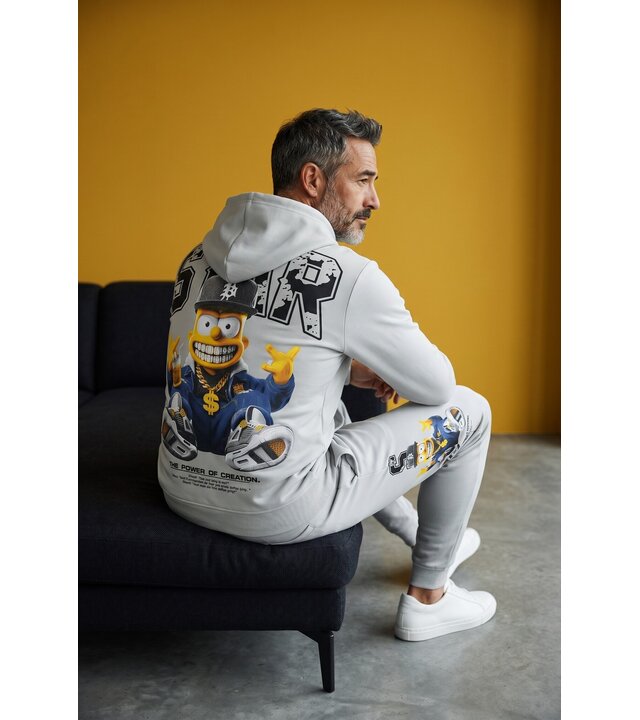 True Rise Simpsons Zweiteiler – Herren-Trainingsanzug – Jogginganzug – Loungewear – 089 – Grau