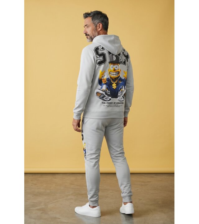 True Rise Simpsons Zweiteiler – Herren-Trainingsanzug – Jogginganzug – Loungewear – 089 – Grau
