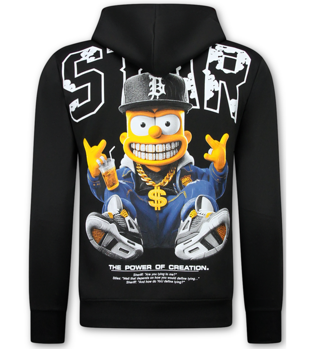 True Rise  Zweiteiliges Set – Simpsons-Trainingsanzug für Herren – Jogginganzug für Herren – Loungewear für Herren – 089 – Schwarz