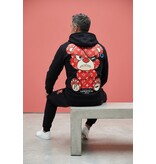True Rise Teddybär-Trainingsanzug für Herren – Jogginganzug für Herren – Loungewear für Herren – 6052 – Schwarz/Rot