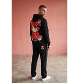 True Rise Teddybär-Trainingsanzug für Herren – Jogginganzug für Herren – Loungewear für Herren – 6052 – Schwarz/Rot