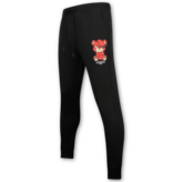 True Rise Teddybär-Trainingsanzug für Herren – Jogginganzug für Herren – Loungewear für Herren – 6052 – Schwarz/Rot