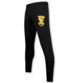 True Rise Herren-Trainingsanzug – Teddybär-Jogginganzug für Herren – Herren-Loungewear – 6052 – Schwarz/Gelb