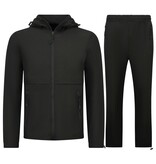 True Rise Tech Suit Sommer-Set Herren-Trainingsanzug – Dünner Herren-Trainingsanzug – Herren-Loungewear – 1050 – Schwarz