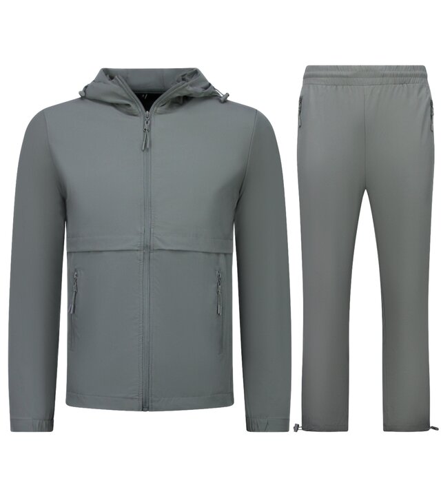 True Rise Dünner Herren-Funktionsanzug – Herren-Sommer-Trainingsanzug – Herren-Loungewear – 1050 – Grau
