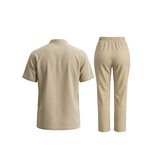Enos Herren-Sommer-Set – Herren-Sommerhose – Hemd und Hose – Zweiteiler – C211 – Braun