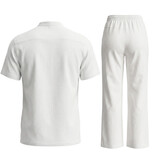 Enos Herren-Sommer-Set – Herren-Sommerhose – Hemd und Hose – Twinset – C211 – Weiß