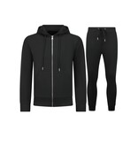 Enos Lässiger Oversize-Trainingsanzug für Herren – Elegantes zweiteiliges Set – Jogginganzug für Erwachsene – 5853 – Schwarz