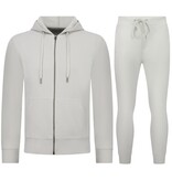 Enos Lässiger Herren-Jogginganzug in Übergröße – Herren-Trainingsanzug – Elegantes Zweiteiler-Set – 5853 – Weiß
