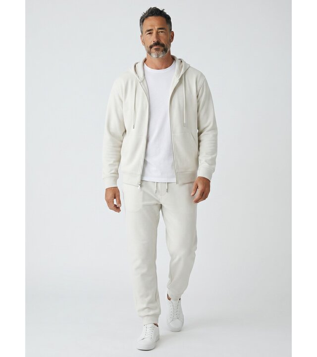 Enos Lässiger Herren-Jogginganzug in Übergröße – Herren-Trainingsanzug – Elegantes Zweiteiler-Set – 5853 – Weiß
