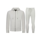 Enos Lässiger Herren-Jogginganzug in Übergröße – Herren-Trainingsanzug – Elegantes Zweiteiler-Set – 5853 – Weiß