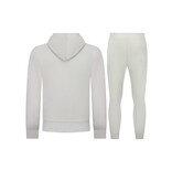 Enos Lässiger Herren-Jogginganzug in Übergröße – Herren-Trainingsanzug – Elegantes Zweiteiler-Set – 5853 – Weiß