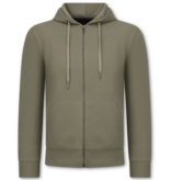Enos Lässiger, gerippter Oversize-Jogginganzug für Herren – Herren-Trainingsanzug – Elegantes zweiteiliges Set – 7920 – Olivgrün