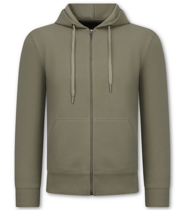 Enos Lässiger, gerippter Oversize-Jogginganzug für Herren – Herren-Trainingsanzug – Elegantes zweiteiliges Set – 7920 – Olivgrün